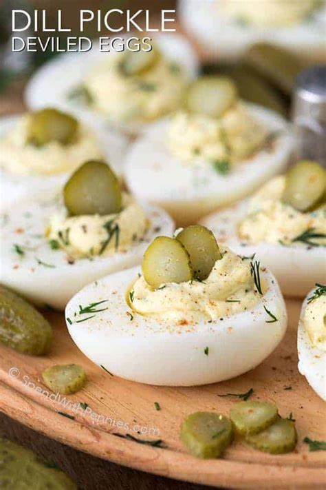 Dill Pickle Deviled Eggs - Spend With Pennies | Devilled eggs recipe ...