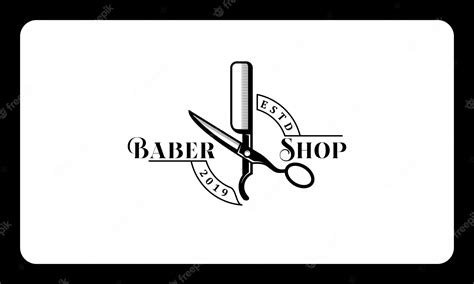 Premium Vector | A black and white picture of a barber shop logo