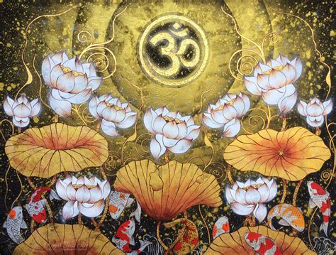 Om Symbol Lotus Art and Original Traditional Thai Art for Sale Online