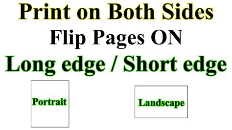 Print Both Sides Long Edge Vs Short Edge