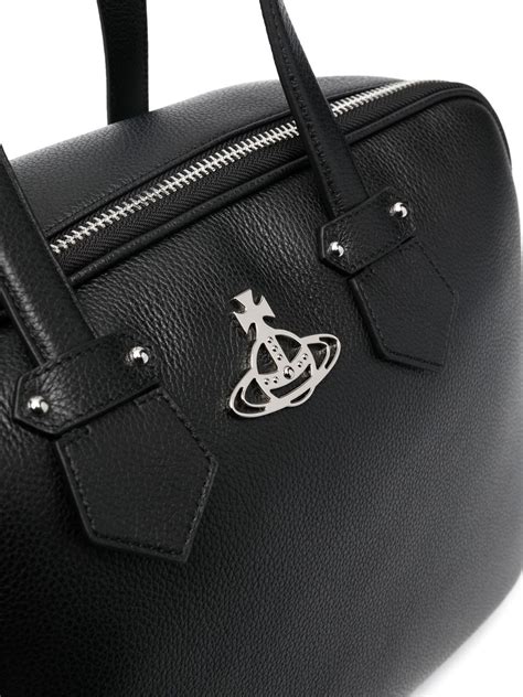 Vivienne Westwood Orb-plaque Leather Tote Bag In Black | ModeSens