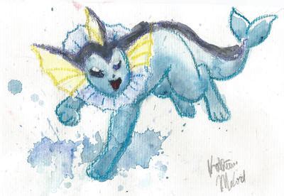 Vaporeon Watercolor Painting by silvermoon442 on DeviantArt