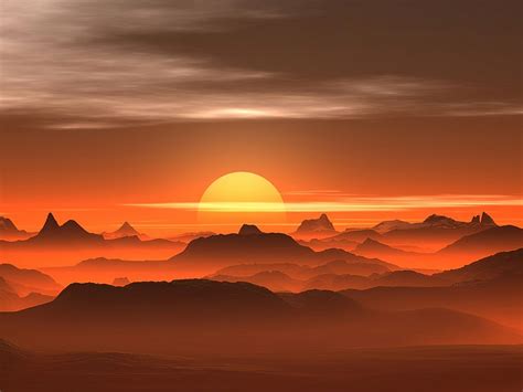 Wallpaper sunset, mist, desert, horizon desktop wallpaper, hd image, picture, background, 8e3c70 ...