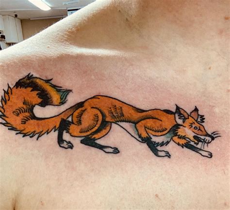 My “Traditional American” Inspired Fox I had done at Galway Classic Tattooing, by Jeff Linares ...