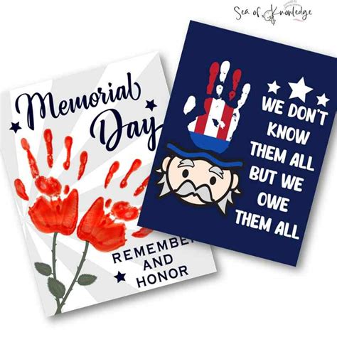 Memorial Day Handprint Craft Posters: Memories with a Printable Free Set