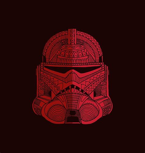 Stormtrooper Helmet - Star Wars Art - Red Mixed Media by Studio ...