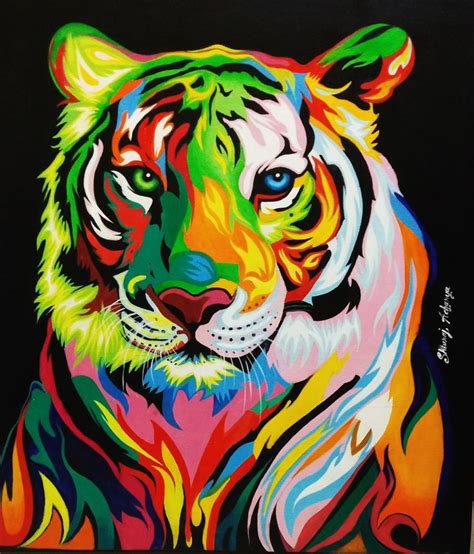 TIGER ABSTRACT PAINTINGS | Abstract painting diy, Tiger painting, Paint by number