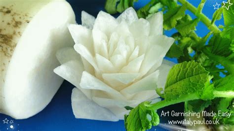 ItalyPaul - Art In Fruit & Vegetable Carving Lessons: Art In White Radish Rose Flower ...