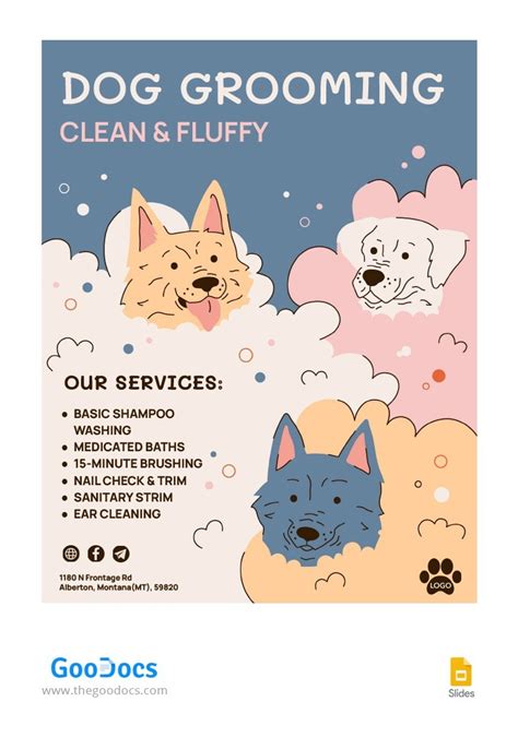 Dog Grooming Flyer Template In Google Slides