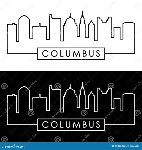 Columbus Skyline Silhouette Vector Illustration | CartoonDealer.com #82716272