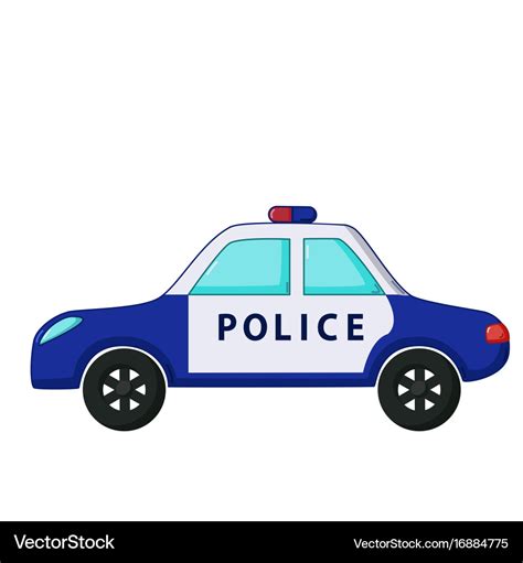 Police car icon cartoon style Royalty Free Vector Image