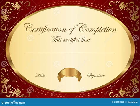 Certificate / Diploma Award Template. Frame Stock Vector - Illustration of ellipse, colorful ...