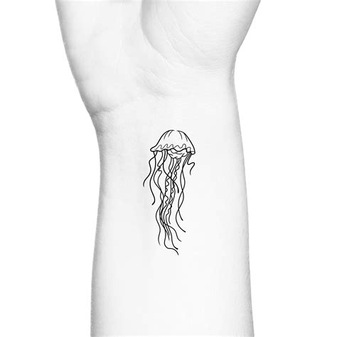 Jellyfish Outline Temporary Tattoo / Underwater Sea Animal - Etsy Australia