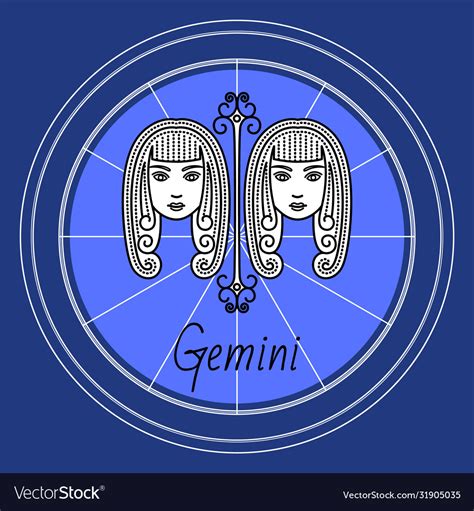 Gemini zodiac sign twins horoscope astrology Vector Image