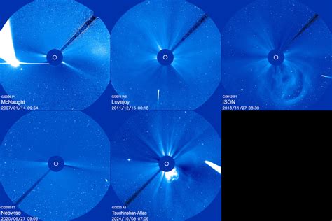 APOD: 2024 October 10 - Five Bright Comets from SOHO