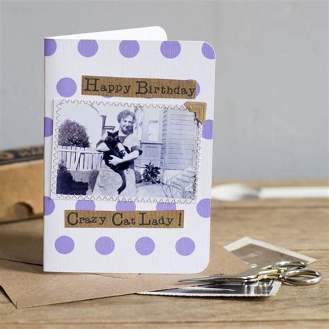 'happy birthday crazy cat lady' card by oh squirrel | notonthehighstreet.com