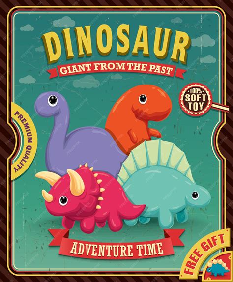 Premium Vector | Vintage Dinosaur poster design