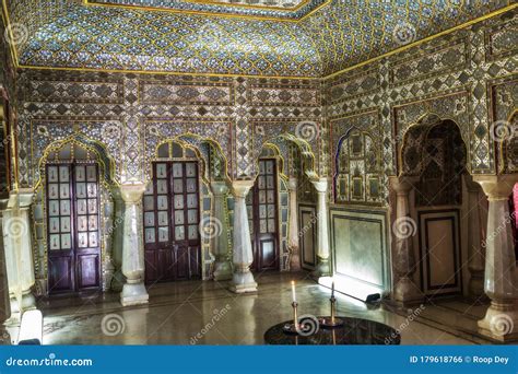 Royal City Palace Jaipur Interior View of Glass Room with Mirror and ...