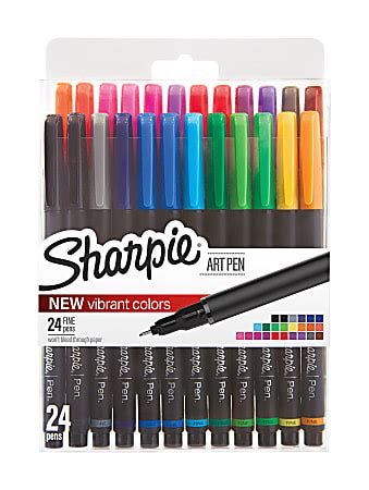 Sharpie Porous Art Pens Fine Point 0.4 mm Black Barrel Assorted Ink ...