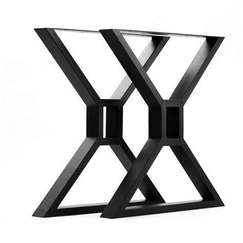 Buy Black X Dining Table, Desk, Metal Table Legs, 28"H, 2pc Set ...