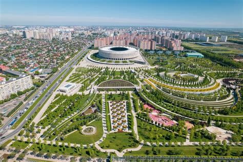 Krasnodar, Russia - May 2019: Aerial View of Krasnodar Stadium and the Galitsky Park Editorial ...