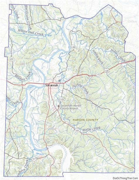 Map of Hardin County, Tennessee - Địa Ốc Thông Thái