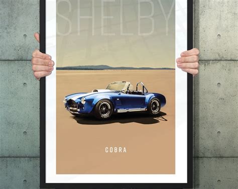 Shelby Cobra, Car Poster, Classic Car, Auto Art, Wall Art, Graphic ...