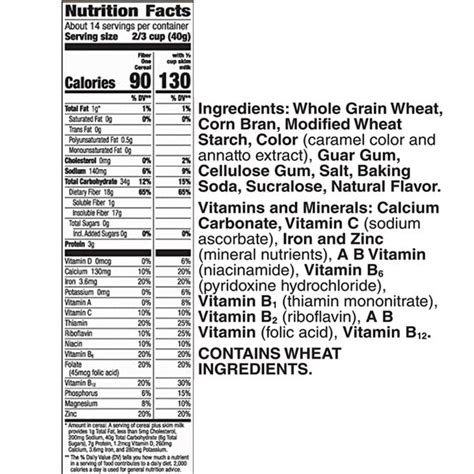 36 Fiber One Cereal Nutrition Facts Label - Labels 2021