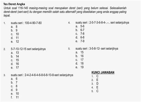 Contoh Psikotes Matematika Dasar - Homecare24