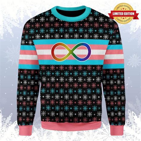 Transgender Autistic Flag Ugly Sweaters For Men Women - RugControl