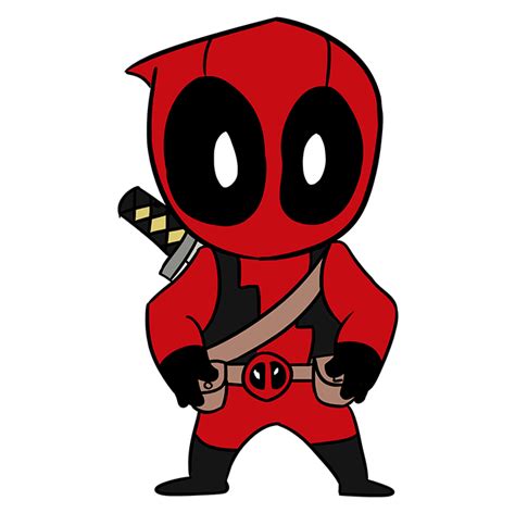 How to Draw a Chibi Deadpool - Really Easy Drawing Tutorial