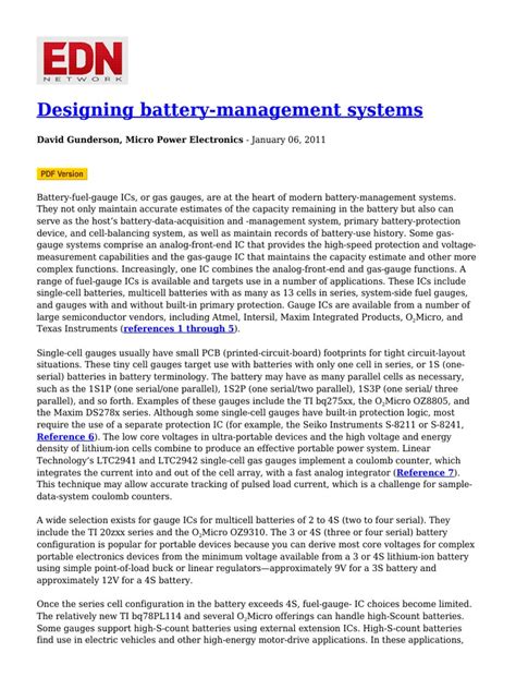 Tutorial - Designing Battery Management Systems | PDF | Battery Charger ...