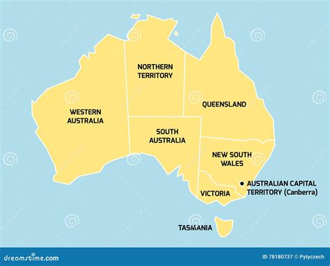 Australia Map with States and Territories Stock Vector - Illustration ...