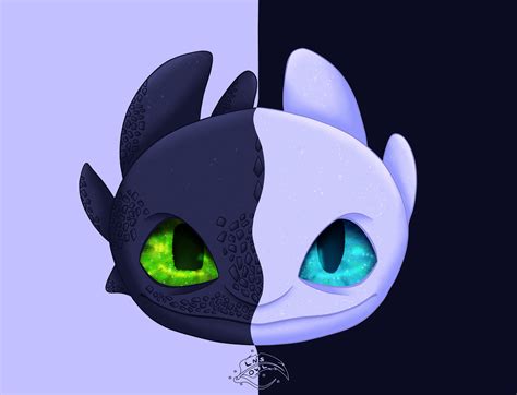 Fan Art of Night Fury and Light Futy by Nataliia Lynnyk on Dribbble