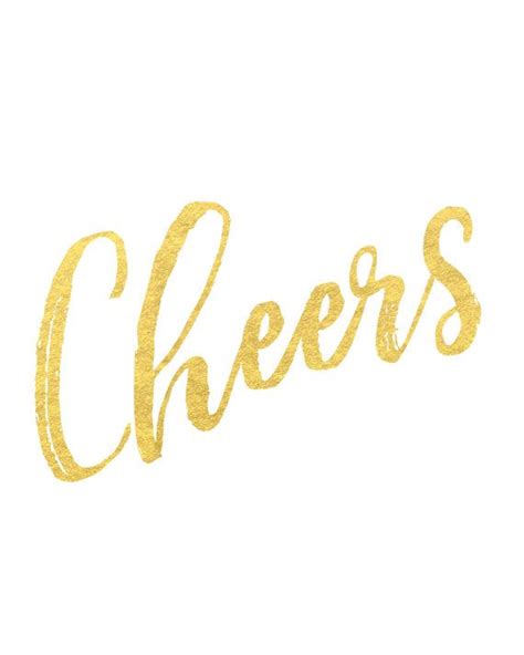 Cheers Print / Bar Decor / Gold Foil Print | Instagram quotes, Cheer, Gold foil print