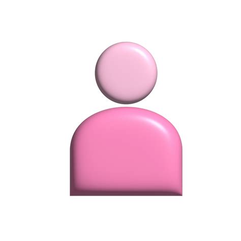 User icon pink. 3d render 22286343 PNG