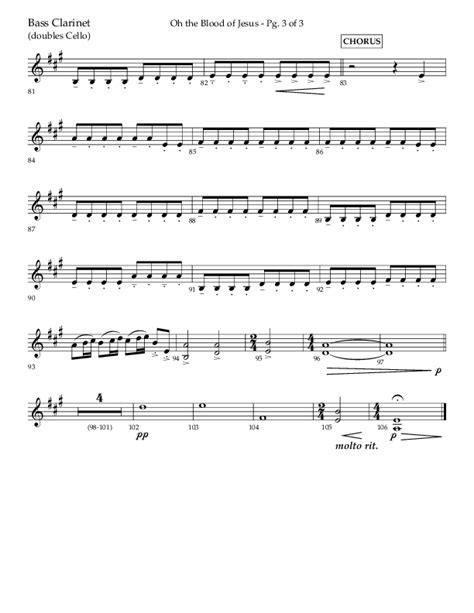 Oh The Blood Of Jesus (Choral Anthem SATB) Bass ClarinetSheet Music PDF (Lifeway Choral / Arr ...