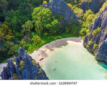 Aerial View Hidden Beach Matinloc Island Stock Photo 1628404750 ...