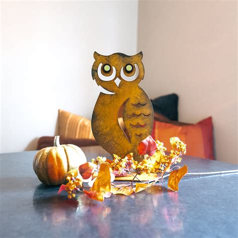 Rustic Owl Fall Centerpiece Decor Autumn Owl Figurine - Etsy