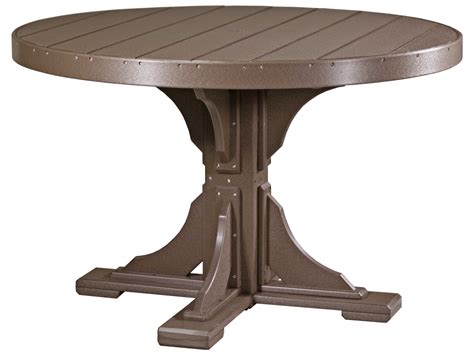 LuxCraft Recycled Plastic Round Outdoor Dining Table with Umbrella Hole | LUXP4RTDINING