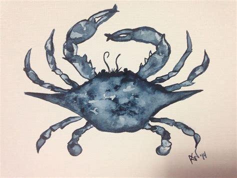 Watercolor blue crab K*W | Blue crab, Crab, Animals