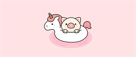 Kawaii unicorn Wallpaper 4K, Cute unicorn, Kawaii pig