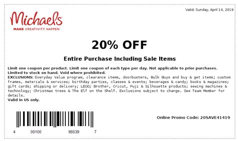 Pinned November 12Th: 40% Off A Single Item At Michaels, Or Online - Free Printable Michaels ...