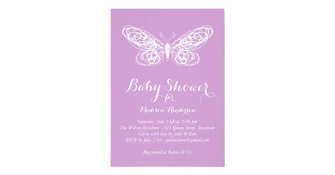 Purple Butterfly Baby Shower Invitation | Zazzle.com