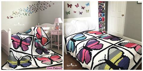 Crochet Butterfly Blanket - Free Pattern - DIY 4 EVER