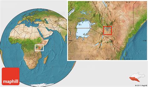 Satellite Location Map of KIBERA