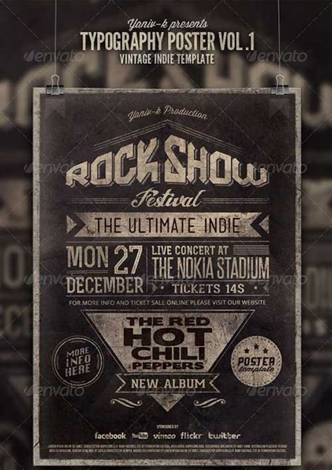 alternative indie rock club and party rock indie rock flyer templates psd download | Typography ...