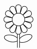 Easy To Draw And Color Preschool Sunflower Coloring Page  Print sketch template