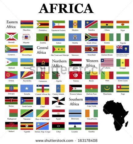 Flags of Africa- complete set of flags in original colors over white background | World country ...