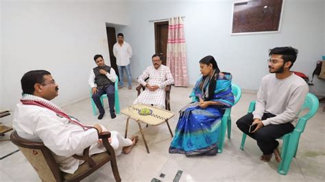 Dharmendra Pradhan Visits Slain Minister's Family; BJD Slams Visit, Says Do Not Politicise Crime